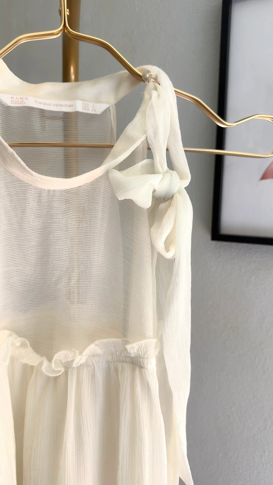 Lindo Blusa Fluida Romântica Off-White Zara • L • TN279 – photo 5